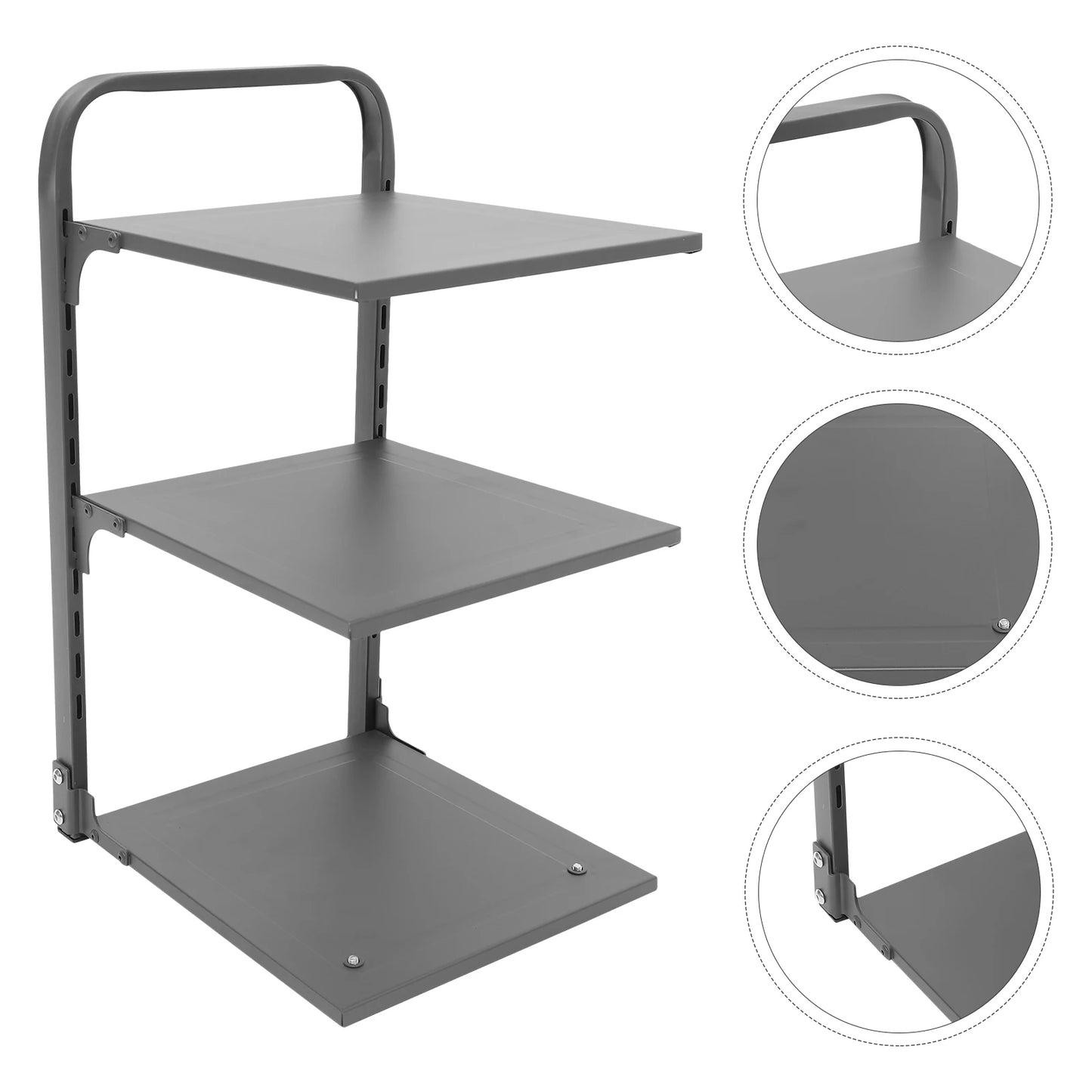 Collapsible Pot Rack Carbon Steel Foldable Kitchen Storage Organizer Multi-Layer Pan Shelf Countertop Spice Rack for Home Use